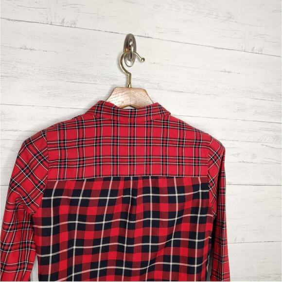Madewell Size XS‎ Red Classic Ex-Boyfriend Shirt in Plaid Patchwork - Picture 13 of 13